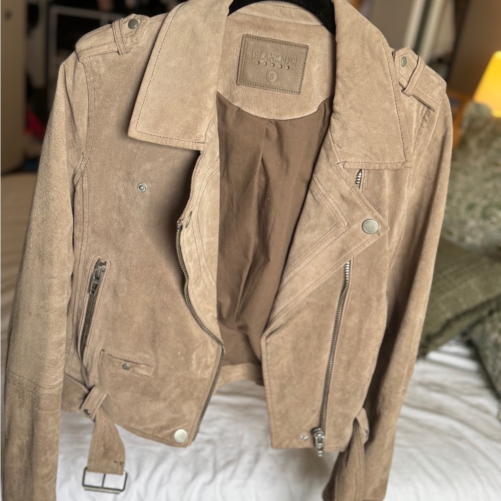 BlankNYC Tan Suede Moto Jacket